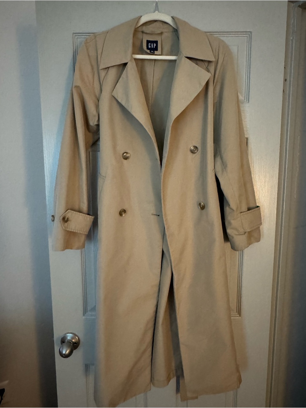 GAP Khaki Double-Breasted Trench Coat